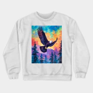 Majestic Eagle Silhouette: Freedom's Colors Crewneck Sweatshirt